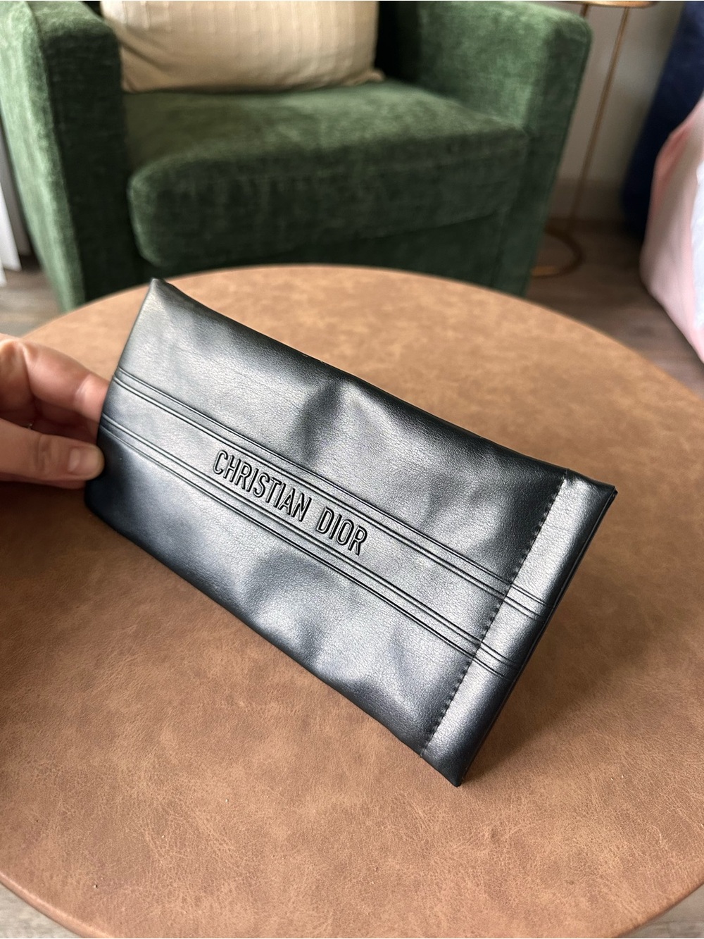 Dior Black Leather Pouch/Glasses Case